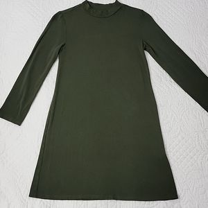 Forever 21 Girls Dark Olive Green Long Sleeve Cotton Dress Size 11/12